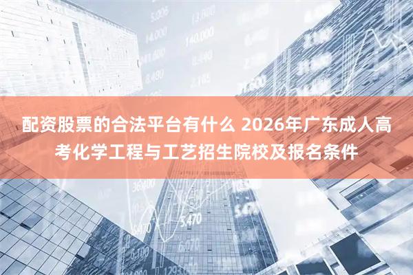 配资股票的合法平台有什么 2026年广东成人高考化学工程与工艺招生院校及报名条件